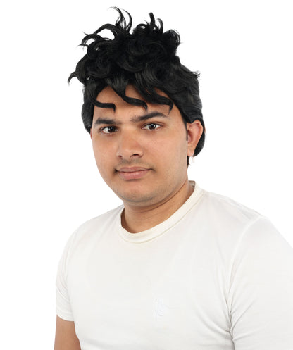 HPO Men’s Dark Brown Wig | Messy, Textured Look for Casual, Fun Styles | Ideal for Halloween, Cosplay and Themed Parties