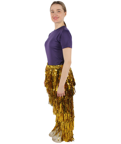 HPO Adult Women's Tinsel Fringed Tiered Multiple Color Options Trousers, Perfect for Halloween, Flame-retardant Synthetic Material
