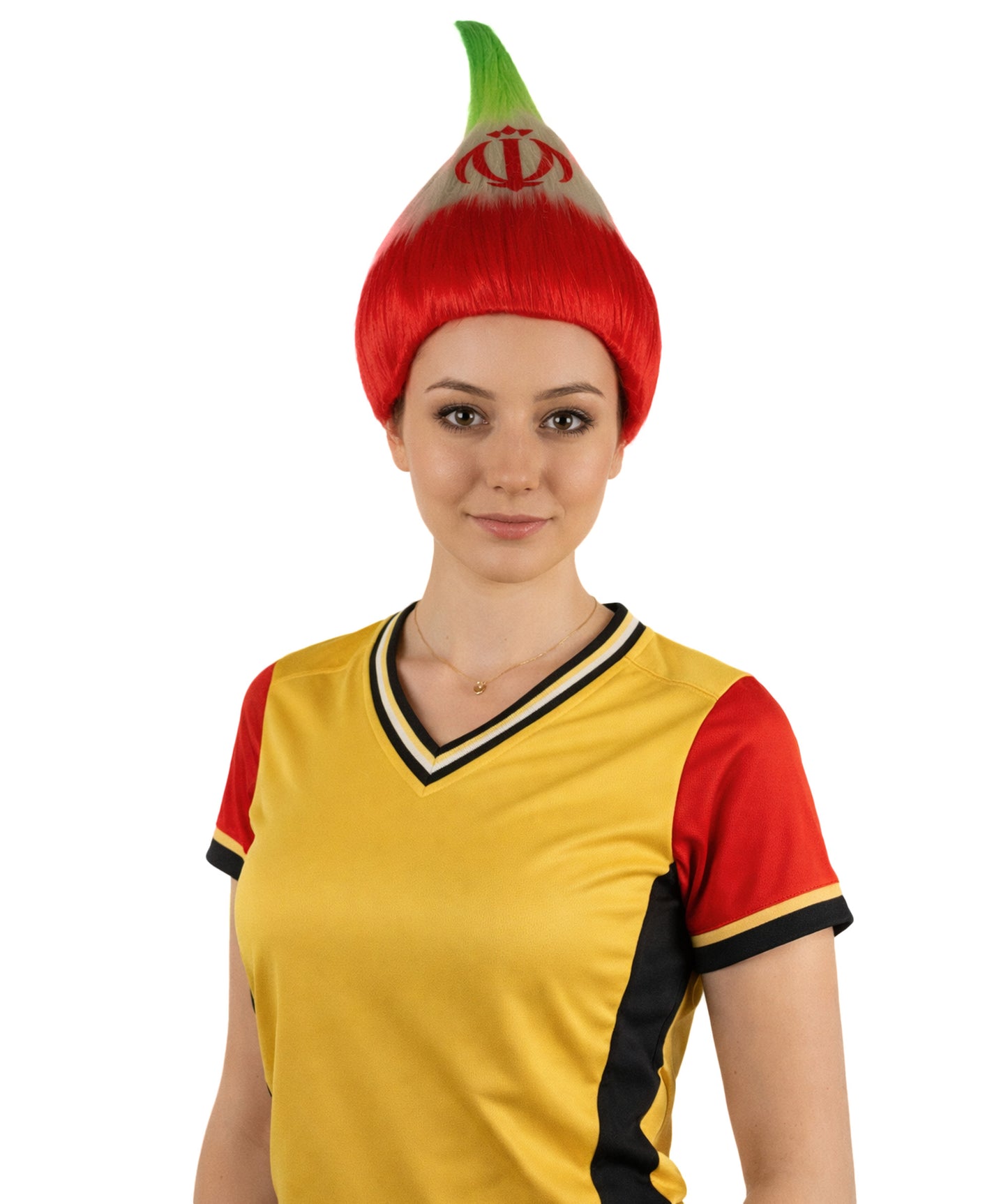 Women's Iran Flag Troll Wigs | National Pride | Premium Breathable Capless Cap