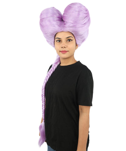 HPO Women’s Extra Long Golden Brown Count Dracula Wig | 42 Inch Synthetic Hairpiece Ideal for Gothic Noble Costume Halloween Cosplay Party Fancy Dress