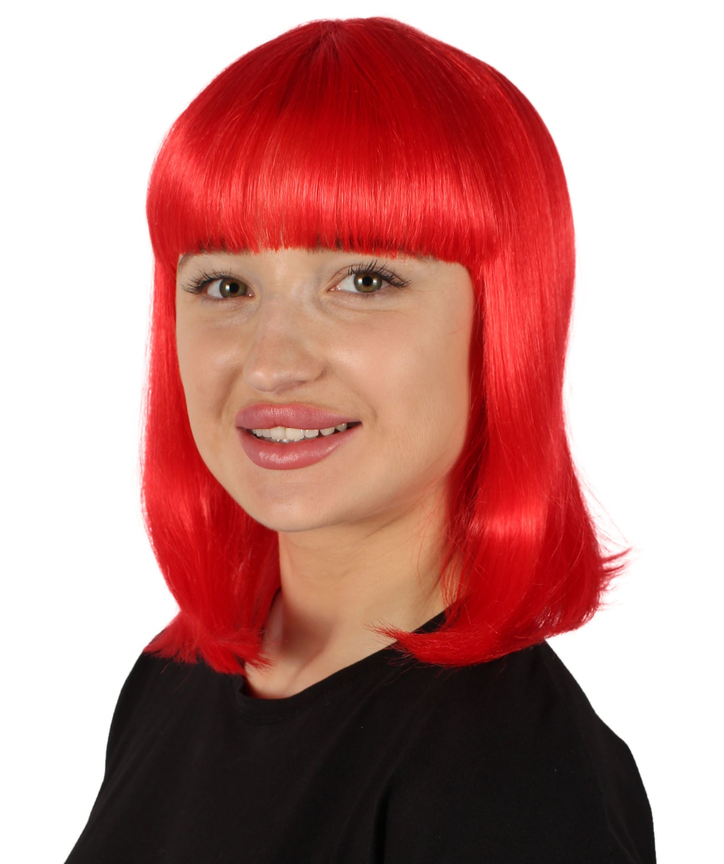HPO Women's Shoulder Length Bob Wig Collection | Straight Halloween Wig Multiple Color Option | Premium Breathable Capless Cap