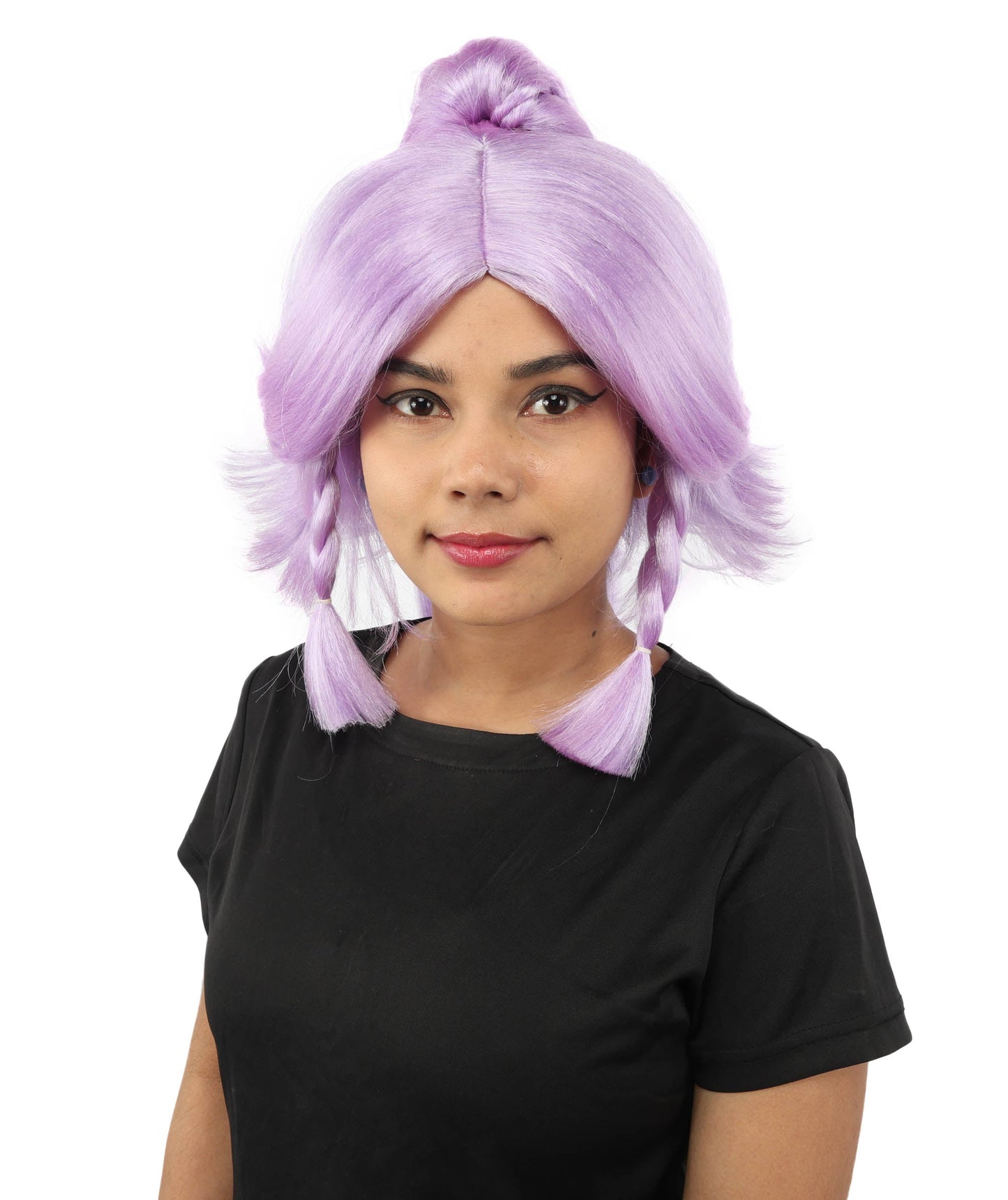 HPO Adult Women's Alien Nature Spirit Hair | Multiple Color Options | Soft Textured Bob with Beaded Braids, Heat Resistant Synthetic Fiber & Breathable Mesh | Halloween, Fantasy Roleplay, Themed Party, Theater & Carnival