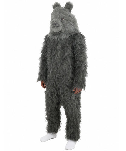 HPO Unisex Dark Grey Wolf Mascot Costume Bundle & Mask Set | Realistic Animal Full Coverage Outfit | Crafted for Parties and Cosplay events