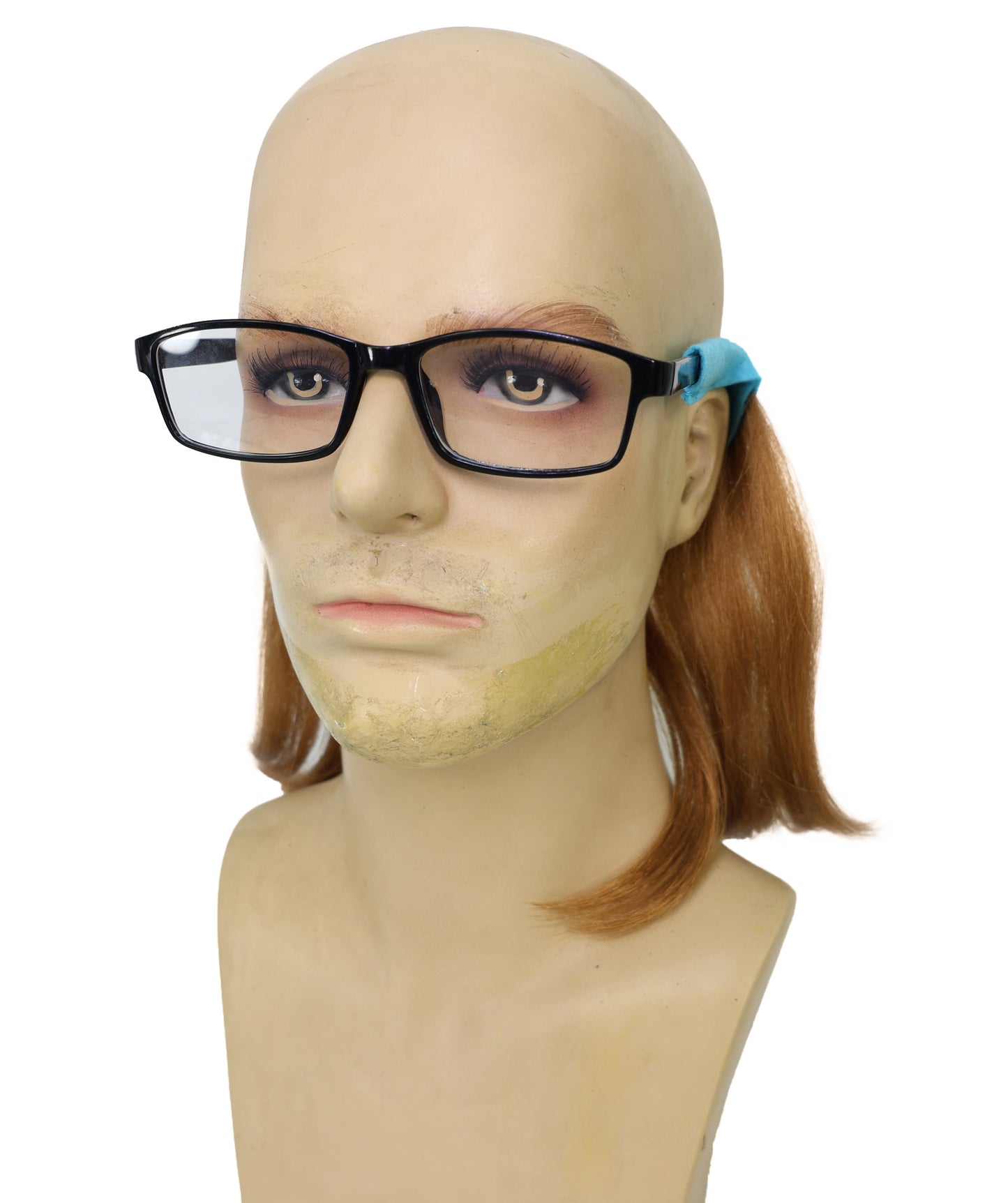 70s 80s Mullet Wig with Eyewear Retainer | Retro Costume Hairpiece for Men and Women | Synthetic Lightweight Party Accessory for Festivals and Theme Events