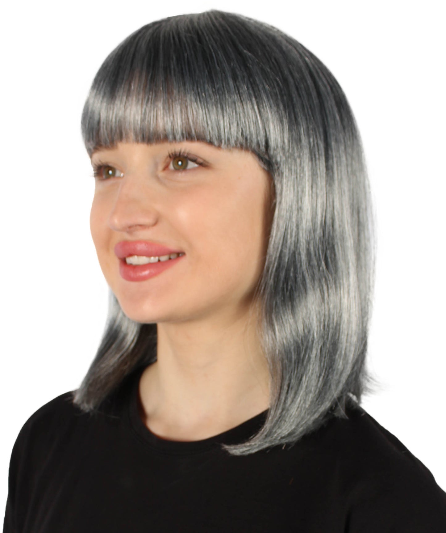 HPO Women's Shoulder Length Bob Wig Collection | Straight Halloween Wig Multiple Color Option | Premium Breathable Capless Cap