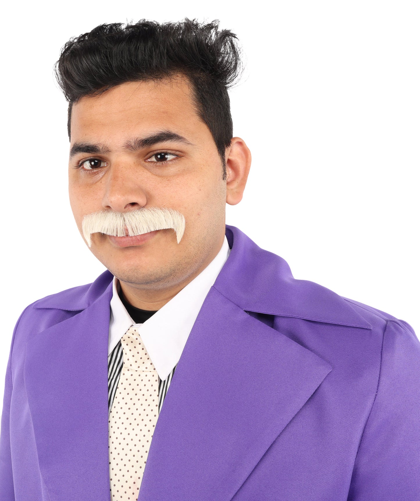 Premium Horseshoe Facial Hair White & Blonde Moustache | HPO