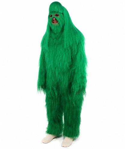 HPO Unisex Extreme Hairy Person Costume, Mask and Bundle - Full-Body Hair Suit Extra-Long Ash Brown Costume Wig for Halloween, Cosplay & Parties