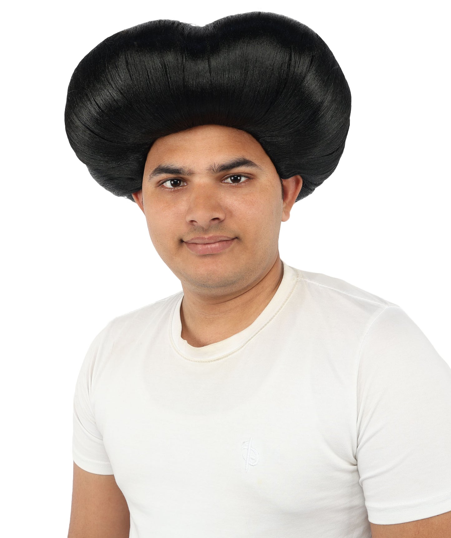 HPO Men's Mad Scientist Wig | High Volume White Vertical Hair with Faux Bald Cap Top & Structured Styling | Halloween Costume Party Theater Prop & Dress Up Accessory | Multicolor Options