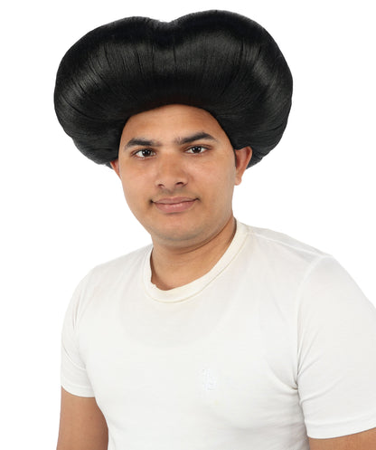 HPO Men's Mad Scientist Wig | High Volume White Vertical Hair with Faux Bald Cap Top & Structured Styling | Halloween Costume Party Theater Prop & Dress Up Accessory | Multicolor Options