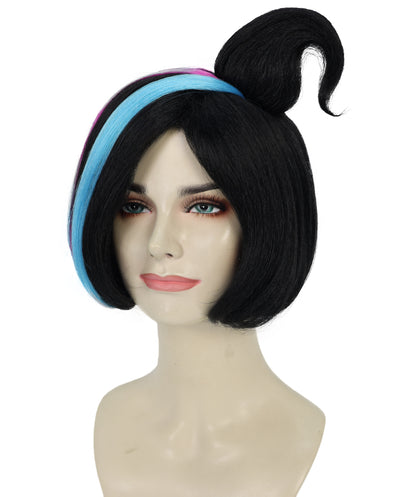 HPO Women’s Lucky Multicolor Wig, Synthetic Fiber Party Hairpiece with Breathable Cap