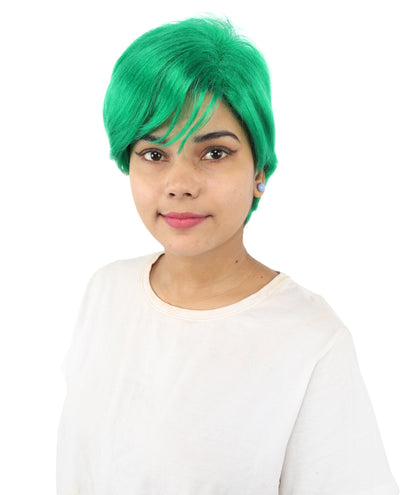 HPO Adult Women’s Short Black Wig | 10 Inch, Sleek and Smooth Bob Hairpiece | Ideal for Cosplay, Costume, and Themed Events