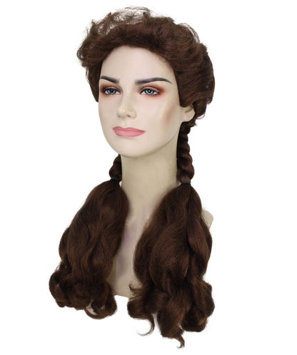 HPO Women's Fictional Charcter Medium Brown Pigtails Wig I Halloween Wig I Flame-retardant Synthetic Fiber