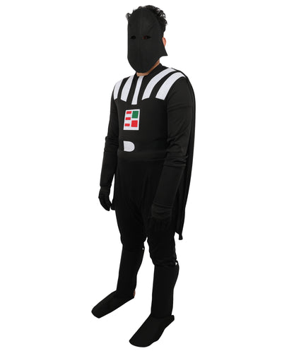 HPO Men's Youth Deluxe Black Evil Costume With Mask | Premium Tv Admired Outfit