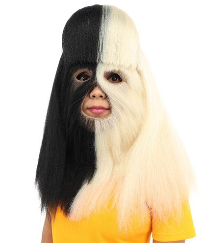 HPO Teen Extreme Hairy Person Two Part Costume, Mask and Bundle Set - Full-Body Hair Suit Extra-Long Costume Wig for Halloween, Cosplay & Parties - Multiple Color Options