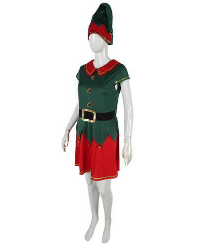 HPO Adult Women’s Inflatable Elf Costume | Red & Green Christmas Outfit | Holiday Party, Cosplay & Themed Event Costume