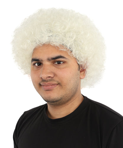 HPO Men's Afro Style Clown Wig with Standard Cap  | Flame-Retardant Synthetic Fiber | Ideal for Parties, Cosplay, and Themed Events