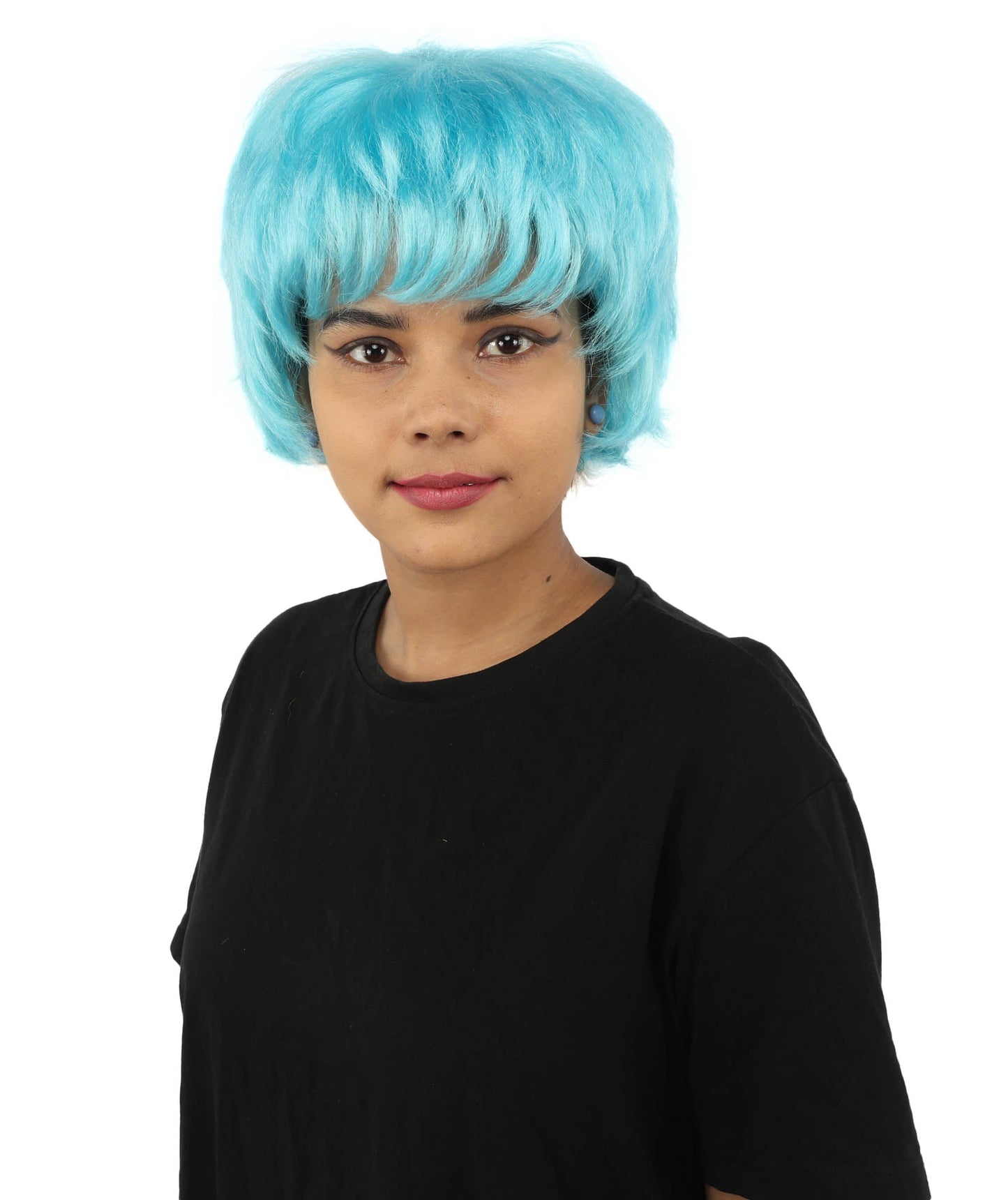 HPO Adult Women's Short Silver White Pixie Wig  | Edgy Layered Cut with Bangs | Synthetic Hair Wig for Stage Fashion, Cosplay, Halloween & Bold Party Looks