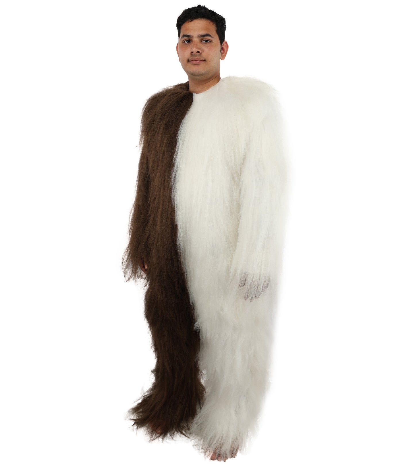 HPO  Extreme Hairy Person Two Part Costume, Mask and Bundle Set - Full-Body Hair Suit Extra-Long Costume Wig for Halloween, Cosplay & Parties - Multiple Color Options
