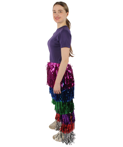 Women's Tinsel Wide Colorful Leg Pants, Perfect for Halloween, Tinsel Material