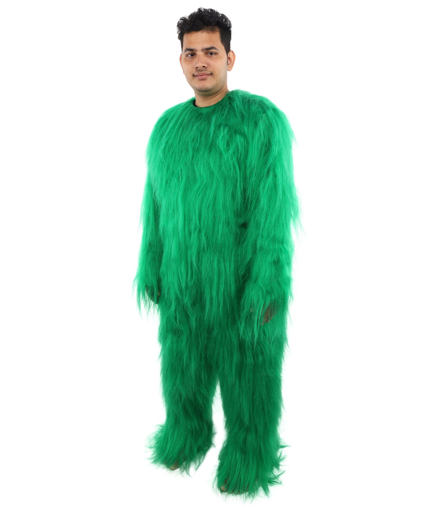 HPO Unisex Extreme Hairy Person Costume, Mask and Bundle - Full-Body Hair Suit Extra-Long Ash Brown Costume Wig for Halloween, Cosplay & Parties