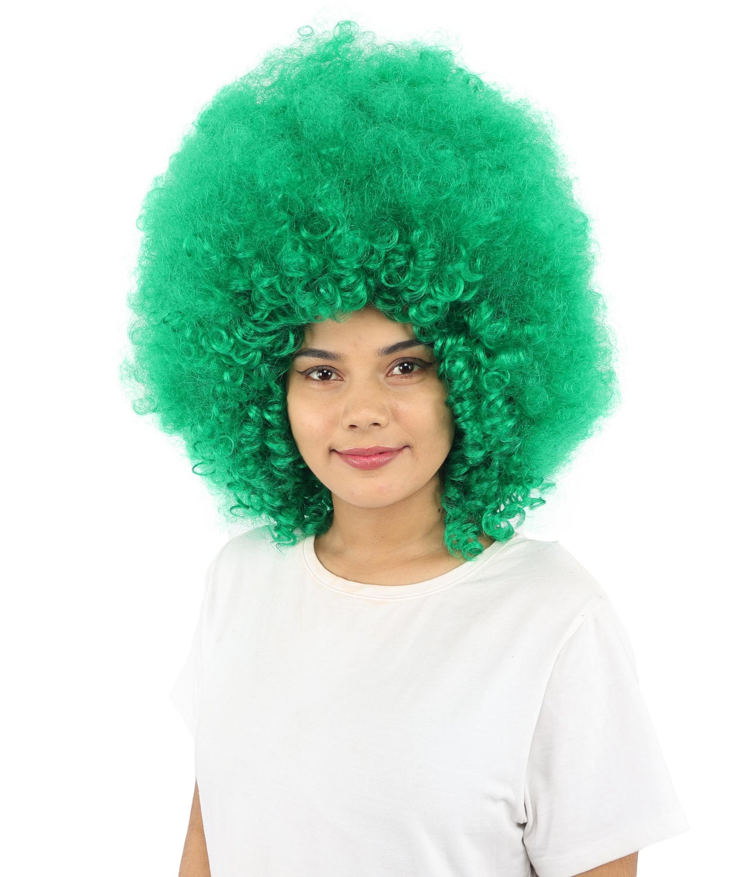 HPO Women's Giant White Glitter Afro Wig | Massive Puffy Sparkle Hair with Silver Sheen, Synthetic Fiber & Breathable Cap | Halloween, Troll Roleplay, 70s Disco Party, Theater & Funny Costume