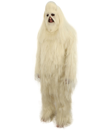 HPO Unisex Extreme Hairy Person Costume, Mask and Bundle - Full-Body Hair Suit Extra-Long Ash Brown Costume Wig for Halloween, Cosplay & Parties