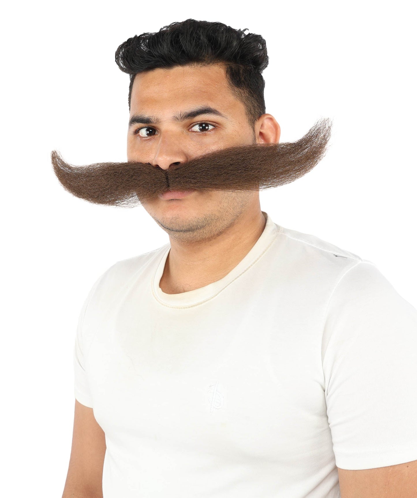 HPO Adult Men's Giant Mustache | Multiple Color Options | Self-Adhesive Fake Mustache | Realistic Costume Facial Hair Accessory for Halloween, Parties & Roleplay