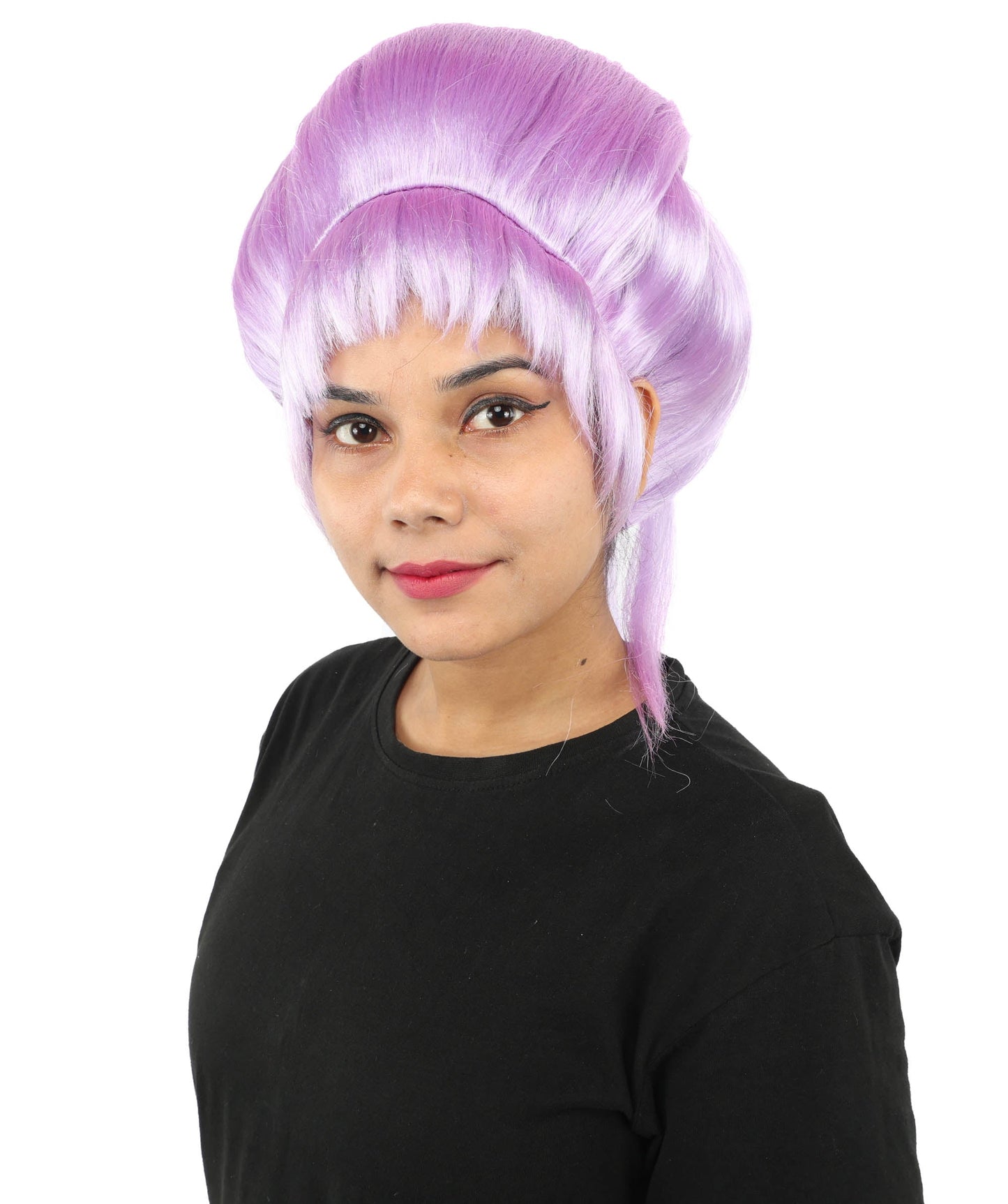 HPO Adult Women's Avant-Garde Bouffant Wig | Multiple Color Options | Create of synthetic fiber, massive smooth updo with micro bangs, breathable base | Party, Halloween, theater, drag, performance, costume events