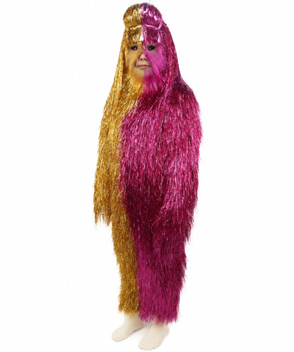 HPO Teen Extreme Hairy Two Part Costume Bundle & Mask Set - Full-Body Hair Suit Extra-Long Costume Wig for Halloween, Cosplay & Parties - Multiple Color Options