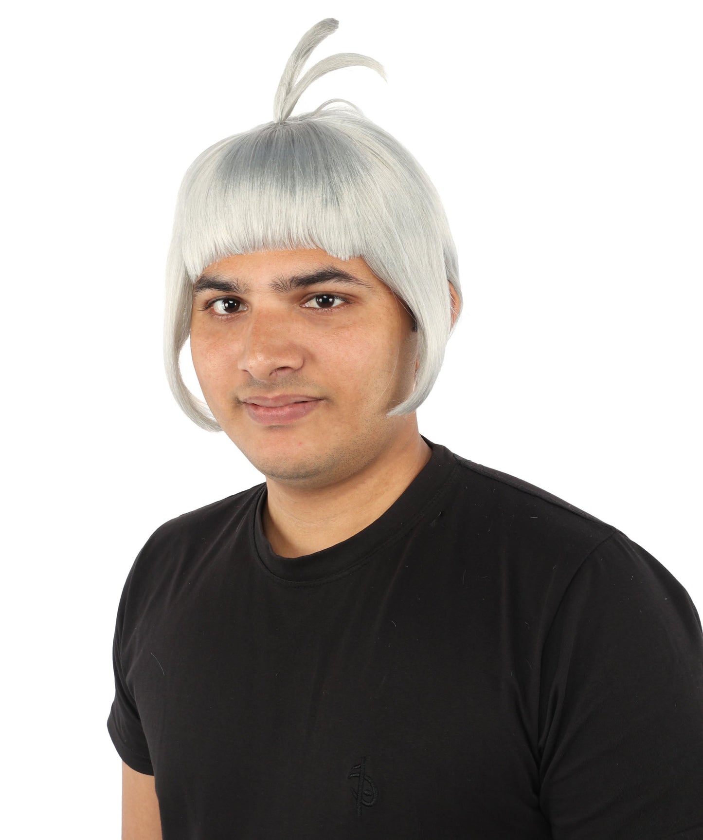 HPO Adult Men's Sleek Blunt Bob Wig | Multicolor Options | Solid color hue, create of synthetic fiber, straight smooth texture with bangs, breathable base | Party, Halloween, theater, drag, performance, costume events