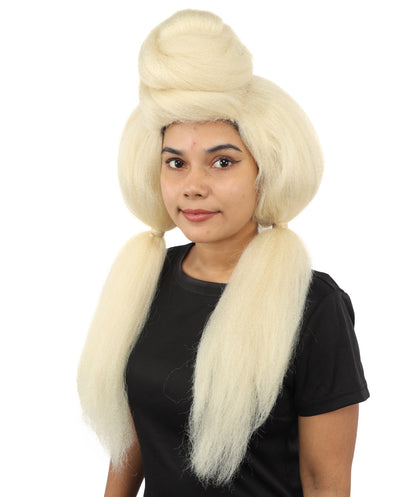 HPO Women’s High Volume Extra Long Yarn Twisted Bun Wig – Multiple Color Options | Bubble Ponytails Hairpiece with Capless Cap | Statement Headpiece for Halloween, Cosplay, Theater and Drag Looks