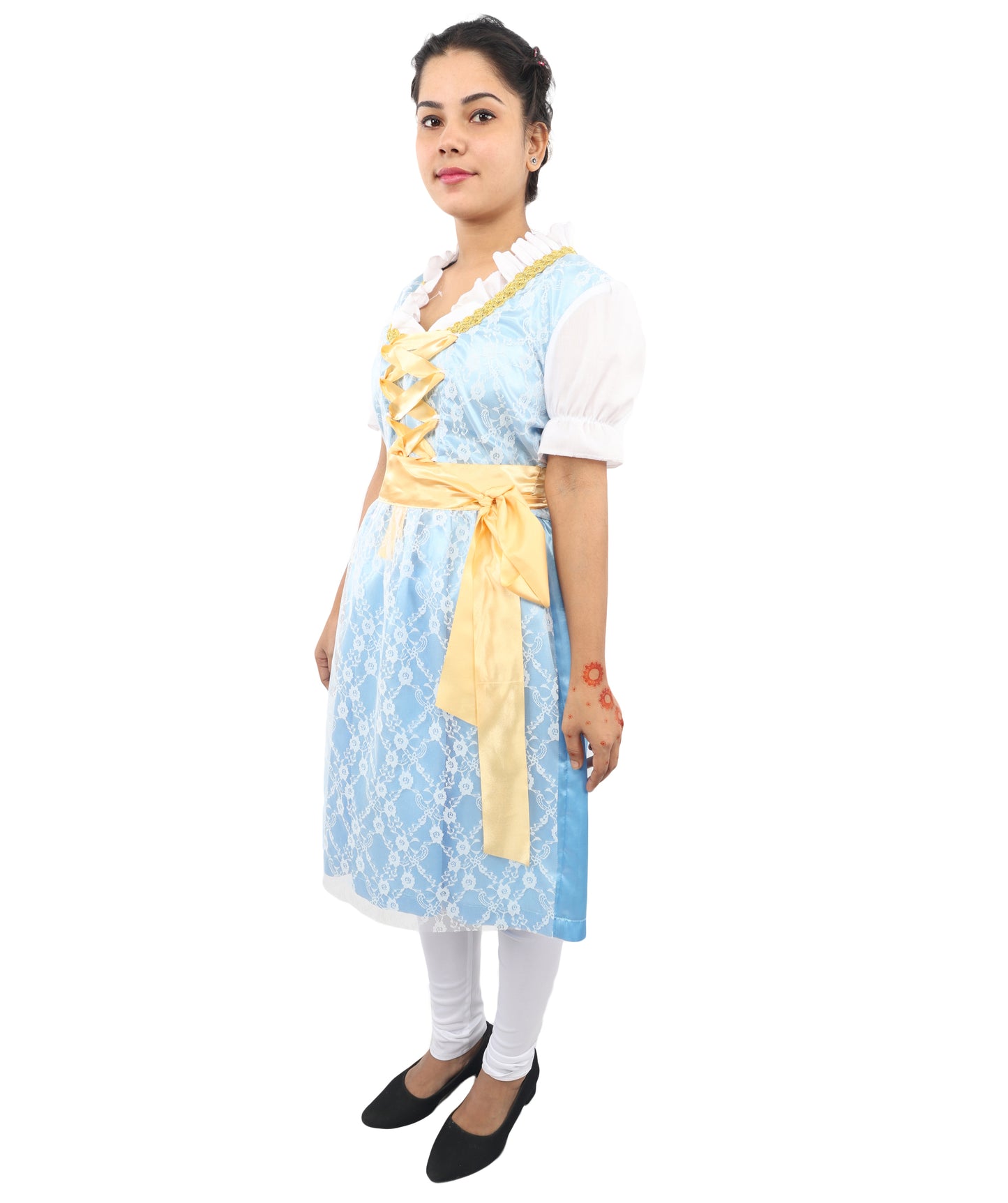 HPO Women’s Blue Traditional German Oktoberfest Costume – Authentic Dirndl Dress
