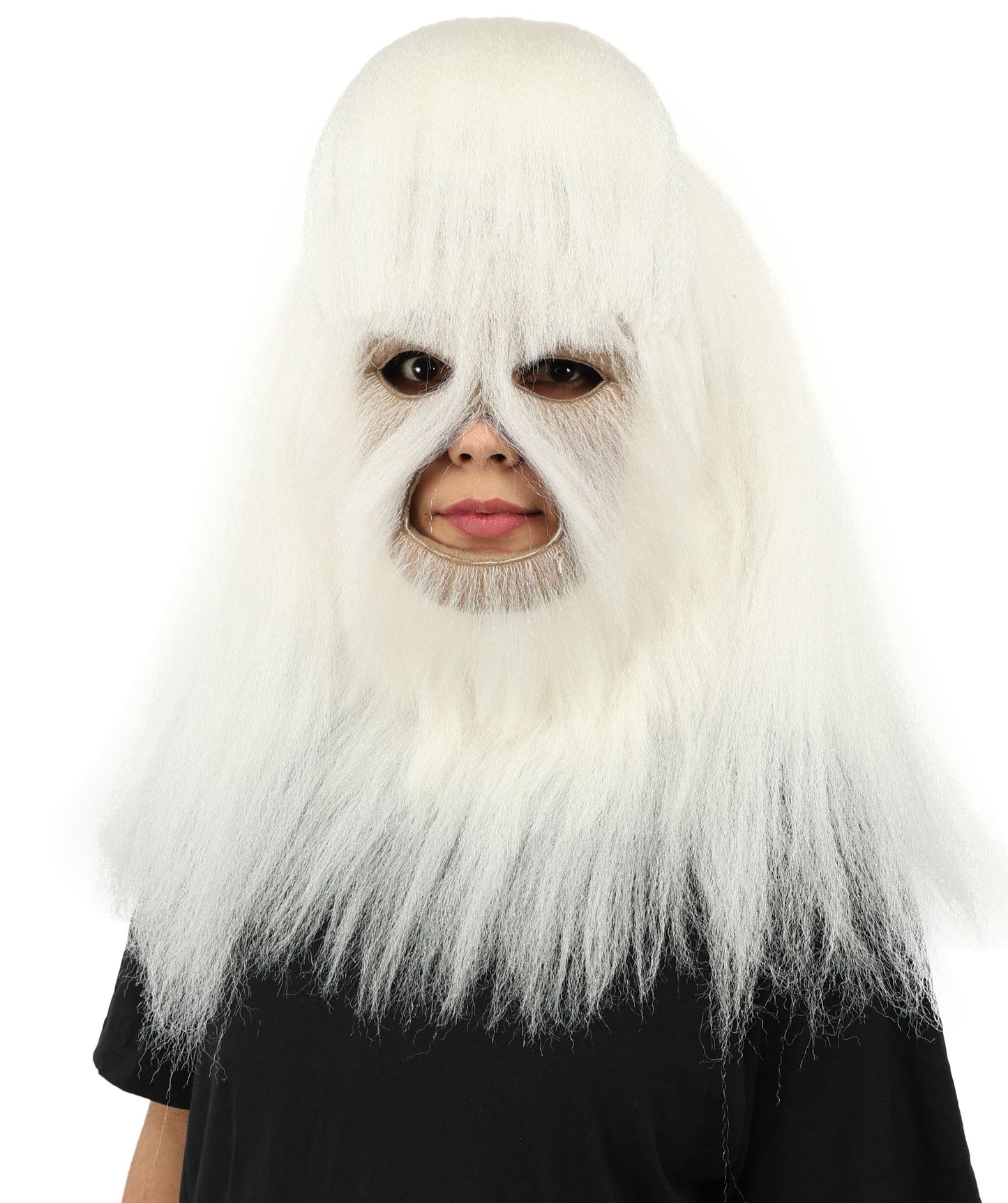 HPO Teen Extreme Hairy Person Costume Bundle & Mask Set - Full-Body Hair Suit Extra-Long Costume Wig for Halloween, Cosplay & Parties - Multiple Color Options