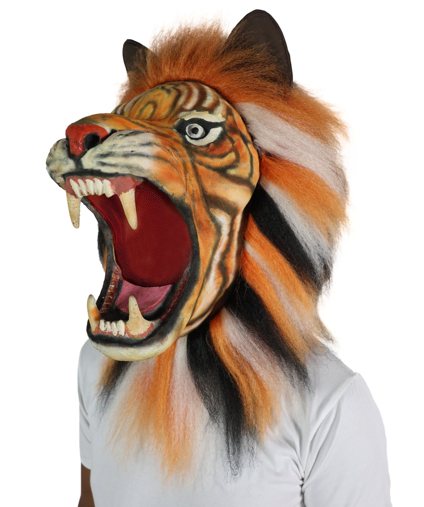 HPO Adult Unisex Fur Tiger Costume, Mask & Bundle Set | Realistic Fur Suit with Headpiece | Ideal for Halloween and Jungle Cosplay