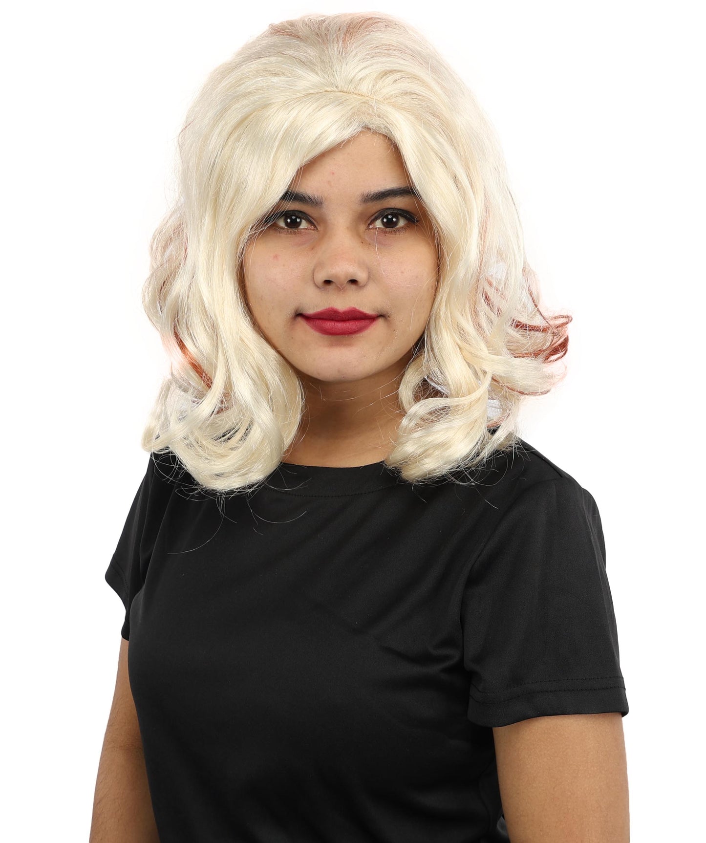 HPO Women’s Long-Length Multicolor Carnival Wig | Curly Hair Fancy Dress for Halloween, Festivals & Roleplay Events | Capless Cap Design