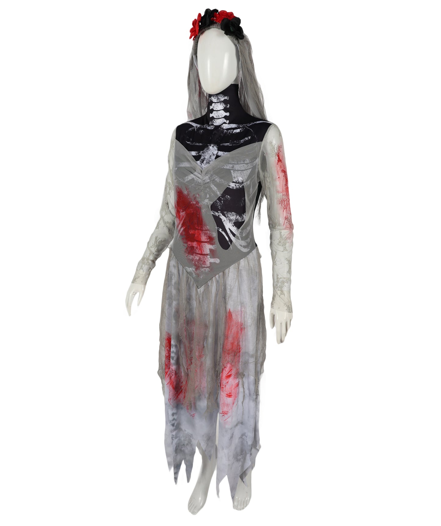 HPO Adult Women’s Corpse Bride Costume | Tattered Wedding Dress, Veil & Gothic Accessories | Haunted Bridal Look for Halloween Themed Events