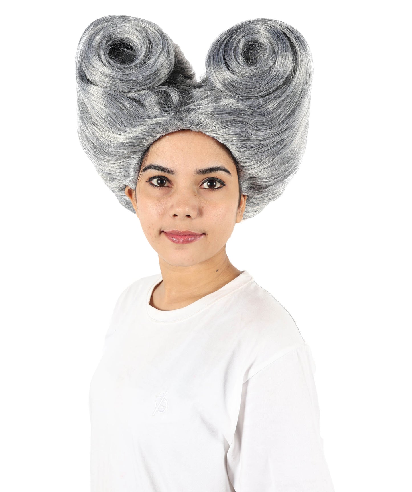 Women’s Supermodel Horn-shaped White Hair Updo Full Wig I Perfect for Halloween I Flame-retardant Synthetic Fiber