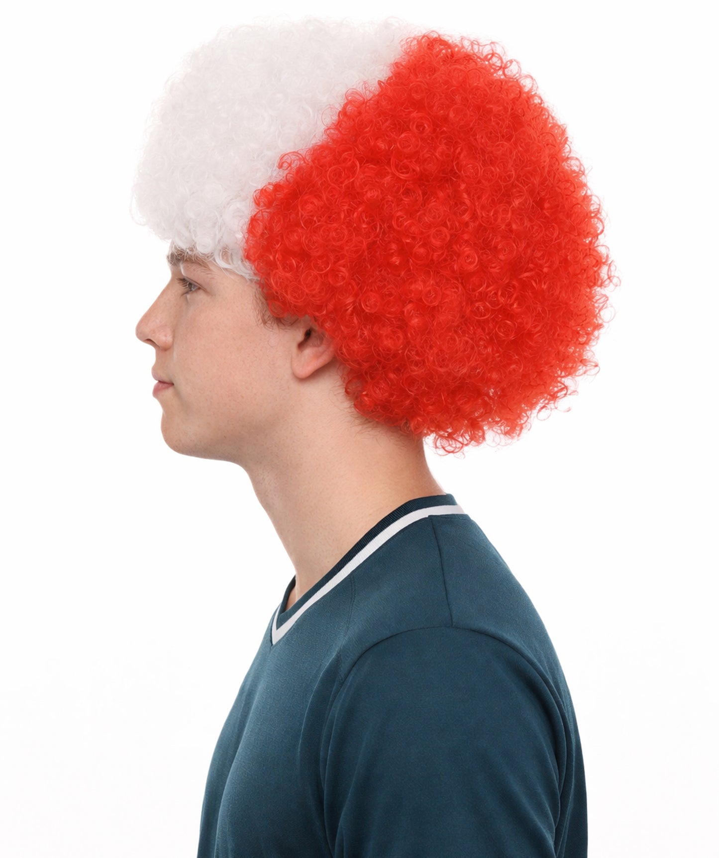 Chile Sport Afro Fun Wig | Super Size Blue White Red Wig