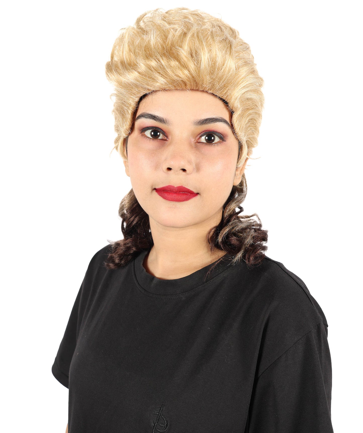 HPO Women’s Short Spiky Mullet Wig | Textured Punk Cut Hairpiece with Sharp Layers | Often Chosen for Creative Styling, Theme Events, Photo Shoots & Stage Appearance