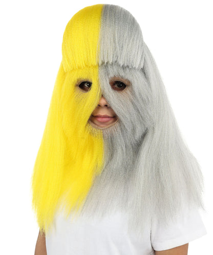 HPO Teen Extreme Hairy Person Two Part Costume, Mask and Bundle Set - Full-Body Hair Suit Extra-Long Costume Wig for Halloween, Cosplay & Parties - Multiple Color Options