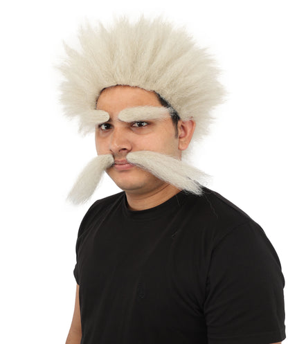 HPO Men's Medium Theatrical Blonde Wig | Solid vibrant tone, create of synthetic fiber, thick woven texture, breathable capless base | Party, Halloween, theater, drag, performance, costume events