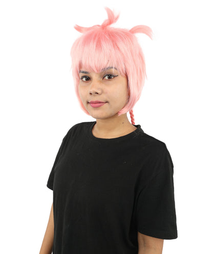 HPO Adult Women's Animal Ear Braided Wig | Multiple Color Options | Synthetic fiber, short bob with sculpted ears and long micro-braids, breathable base | Party, Halloween, theater, drag, performance, costume events
