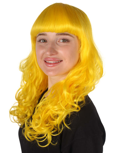 HPO Women's Wig for Fancy Anti-Hero Girl | Long Curly Party Ready Fancy Halloween Wigs | Premium Breathable Capless Cap