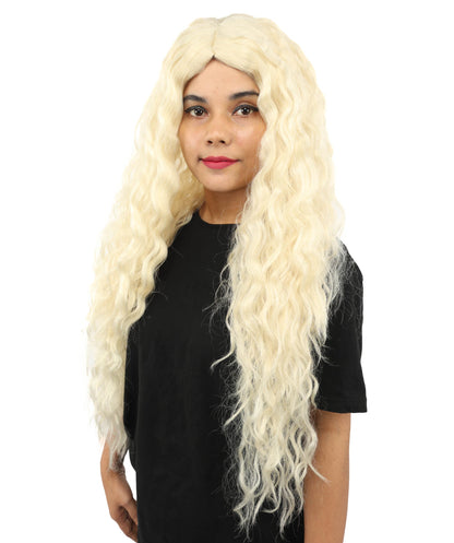 Adult Women's Extra Long Blonde Anime Witch Wig | Wavy Synthetic Hair with Layered Curls | Fantasy Hairpiece for Halloween, Cosplay & Theme Events