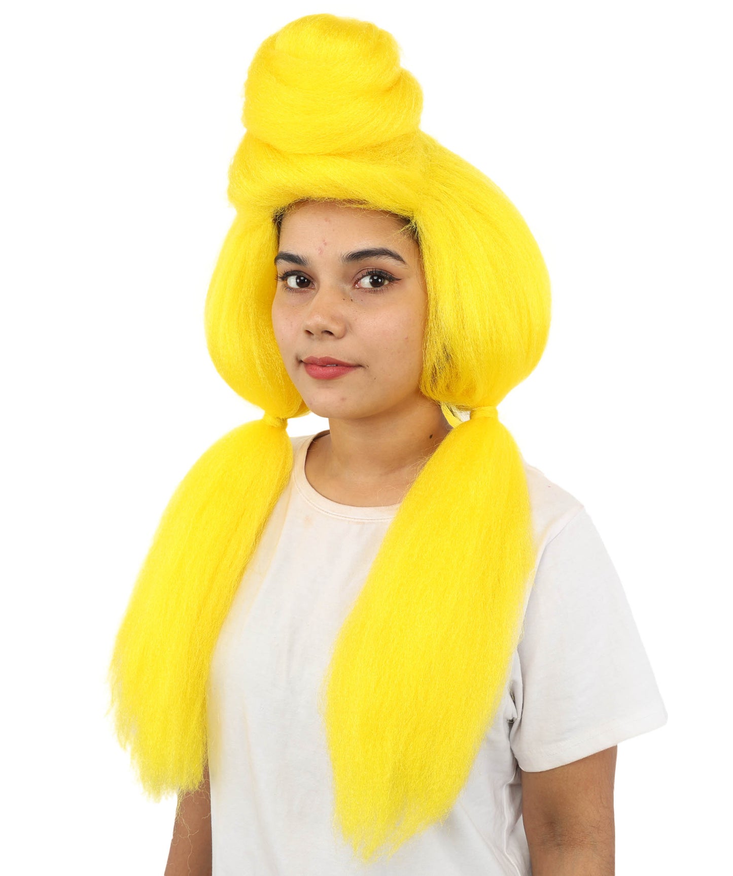 HPO Women’s High Volume Extra Long Yarn Twisted Bun Wig – Multiple Color Options | Bubble Ponytails Hairpiece with Capless Cap | Statement Headpiece for Halloween, Cosplay, Theater and Drag Looks