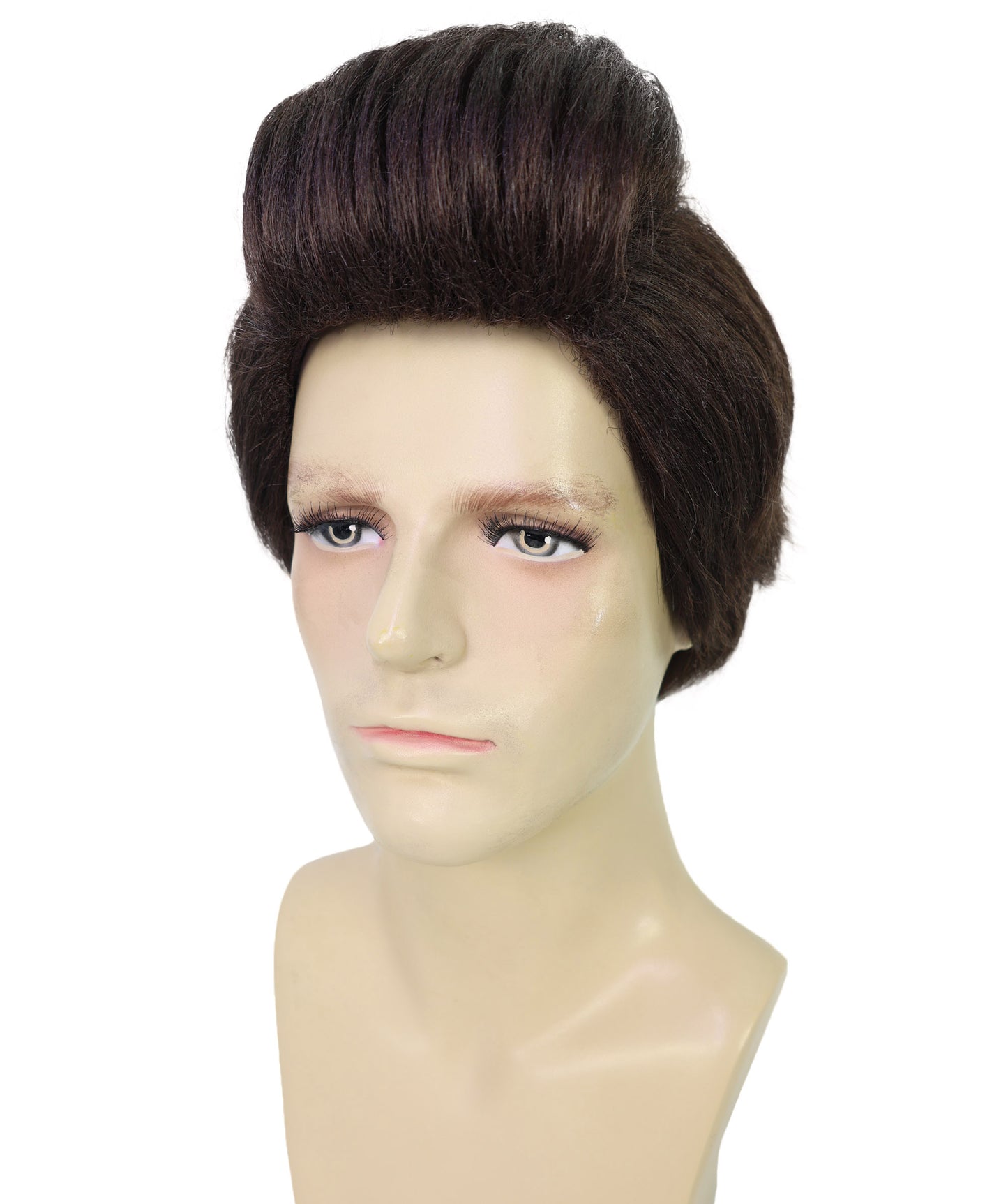 HPO Men’s High Volume Detective Style Brown Wig | Retro Fun Party Wig | Breathable Capless Cap
