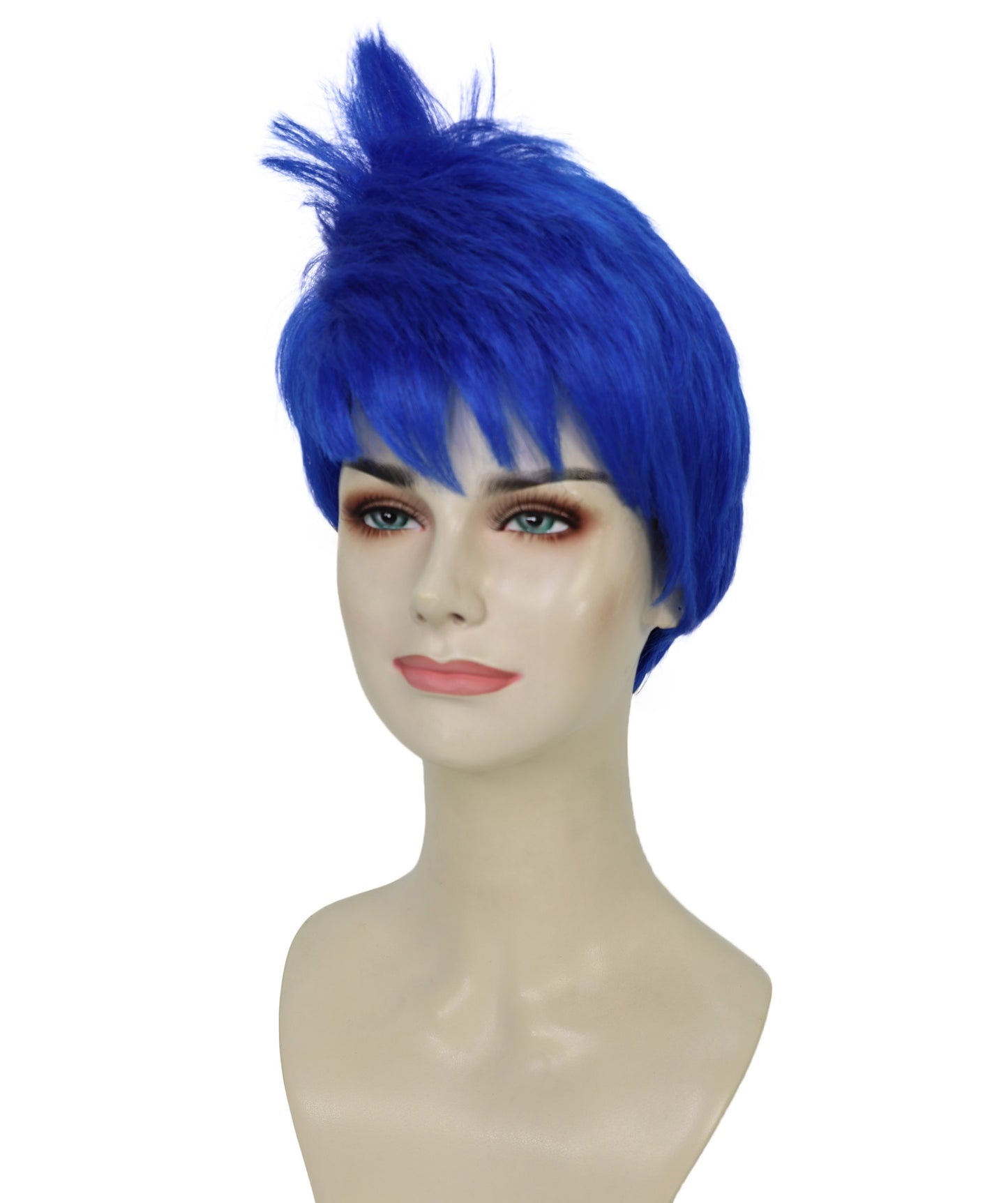 Women's Dark Blue Wig | Colorful Layered Synthetic Hair for Halloween Party Events | Breathable Capless Design |