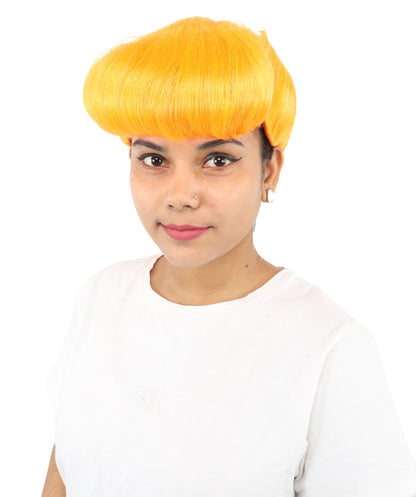 HPO Adult Women's Retro Pin-Up Wig | Multicolor Options, create of synthetic fiber, vintage curled bumper bangs with rolled back, breathable base | Party, Halloween, theater, drag, performance, costume events