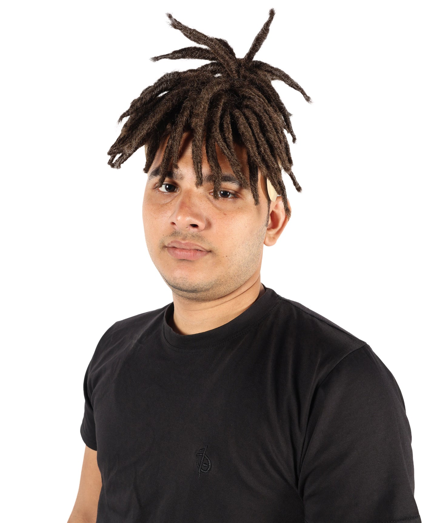 HPO Men’s American Rapper Dark Blue Dreadlock Updo Wig I Non-flammable Synthetic Fiber Wig