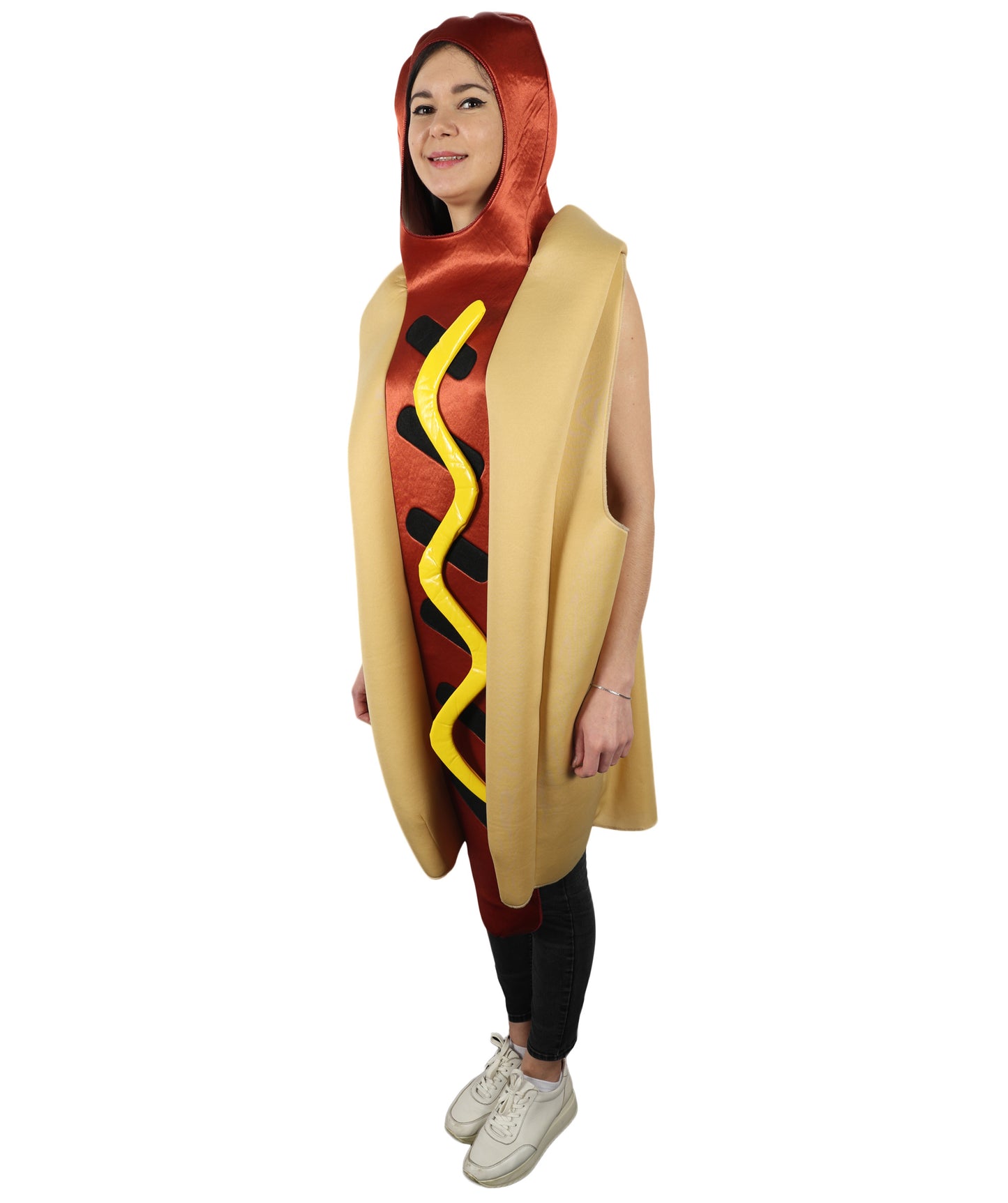 HPO Women Realistic and Comfortable Fast Food-Inspired Hot Dog Costume| Suitable for Halloween | Flame-retardant Synthetic Fabric